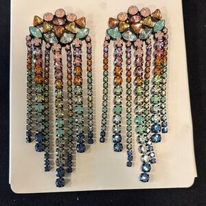 Zara Multicolor Crystal Drop Earrings NWT